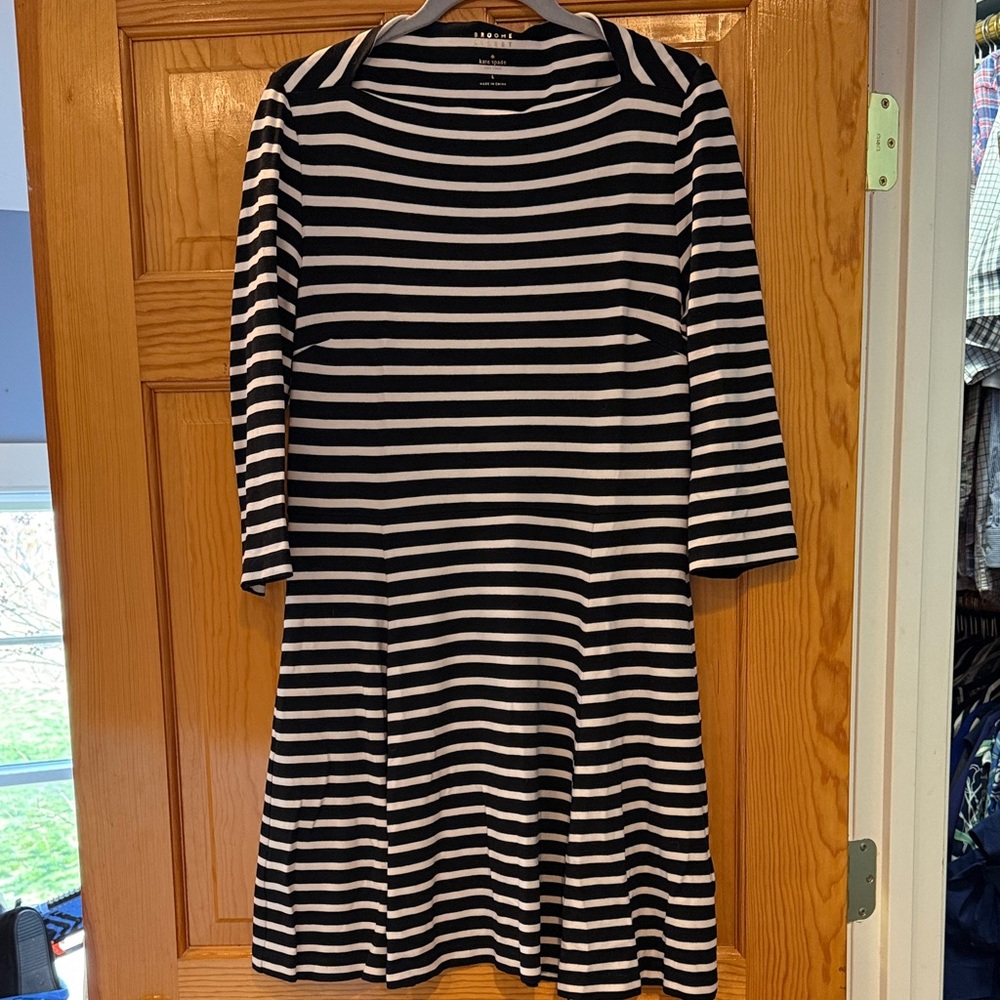 Kate Spade Black and White Fit-and-Flare Dress